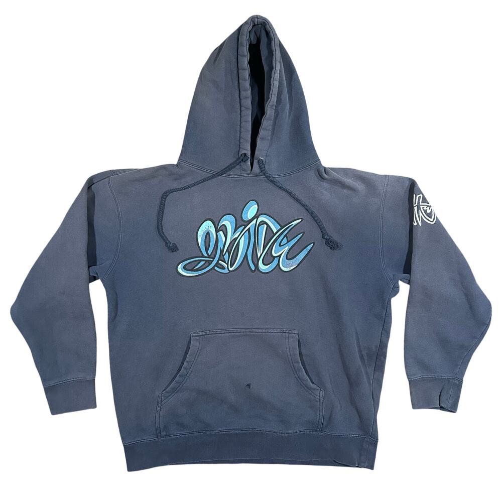 Y2K Abide Hoodie Men’s Large Jesus Skater JNCO Style Faded Distressed Sweatshirt